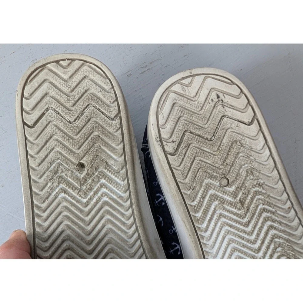 Tommy Bahama Shoes Womens Size 9.5 Slip On Sneaker Boat Deck Anchor Print Preppy